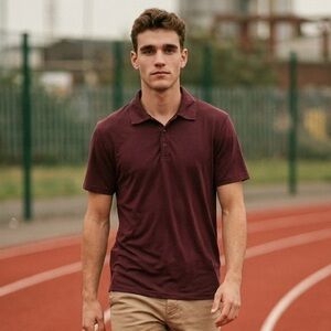 Bearbottom Men's Tech Polo in Cabernet